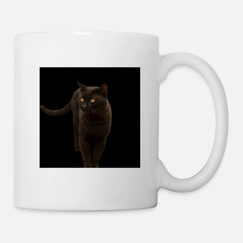 chat noir chat chaton - Mug blanc - blanc