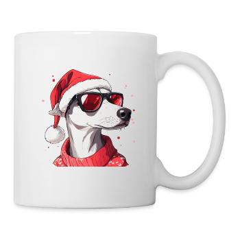 Lévrier motif de Noël avec lunettes de soleil - Mug blanc - blanc - Droite