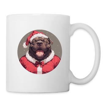 Weihnachtsmotiv mit einem Cane Corso - Tasse - Weiß - Rechts