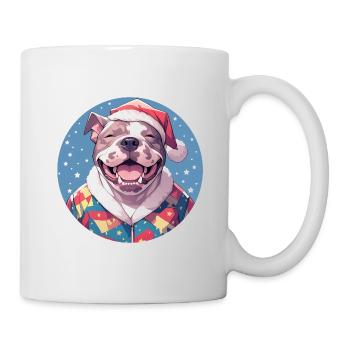 Christmas motif with a Staffy - Mug - white - Right