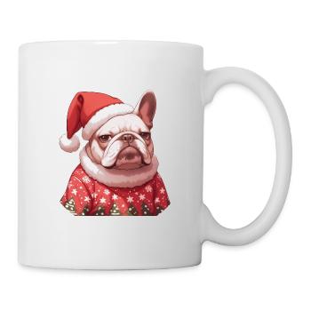Christmas Motif with Grumpy French Bulldog - Mug - white - Right