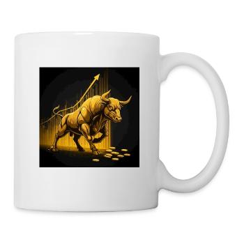 Golden Bull - Succès, Richesse, Argent, Marché boursier - Mug blanc - blanc - Droite