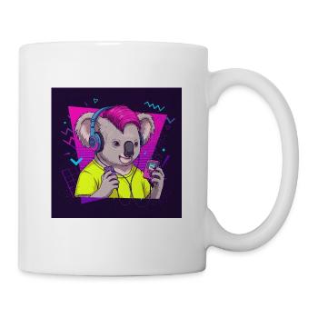 Cooler Koala mit Walkman - 80er Vibes - Tasse - Weiß - Rechts
