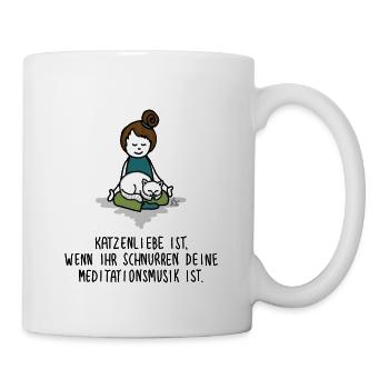 Katzenliebe – Schnurren als Meditationsmusik - Tasse - Weiß - Rechts