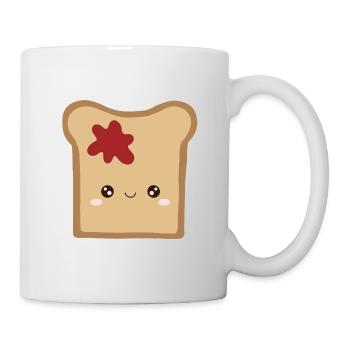 Kawaii Toast mit Marmelade - Tasse - Weiß - Rechts