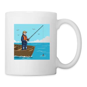 Fang des Tages: Angler auf dem Wasser! - Tasse - Weiß - Rechts