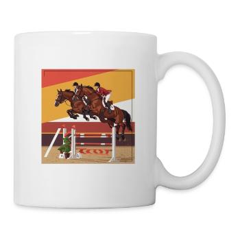 Die Kunst des Springreitens - Tasse - Weiß - Rechts