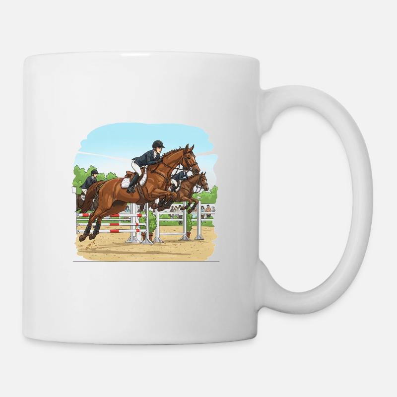 Viser haut : la fascination du saut d’obstacles - Mug blanc - blanc