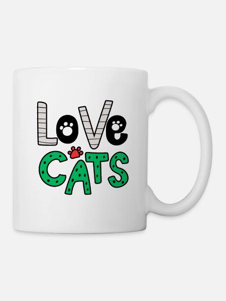 Love cats. - Mug - white