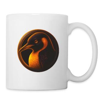 Penguin in emblem – Cool animal in a stylish look - Mug - white - Right