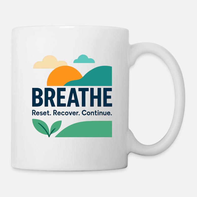 Stress Reset, Recover, Continue - Tasse - Weiß