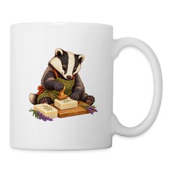 Dachs prägt handgemachte Seife - Tasse - Weiß - Rechts