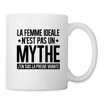 La femme idéale n'est pas un mythe - Mug blanc - blanc - Droite