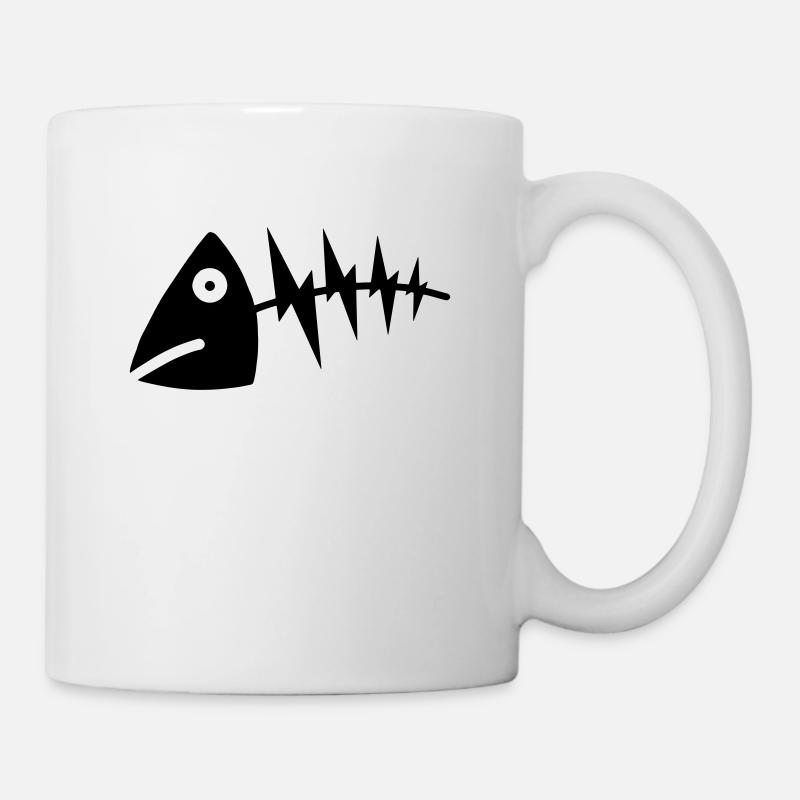 tête / poisson / Fischkopp / os de poisson - Mug blanc - blanc