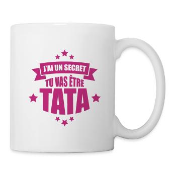 j'ai un secret tu vas être tata - Mug blanc - blanc - Droite