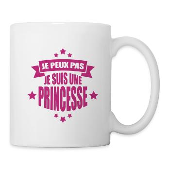 je peux pas je suis une princesse - Mug blanc - blanc - Droite