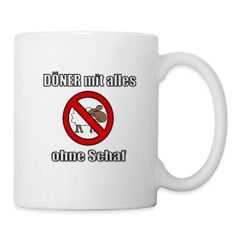 Döner mit alles ohne Schaf - Tasse - Weiß - Rechts