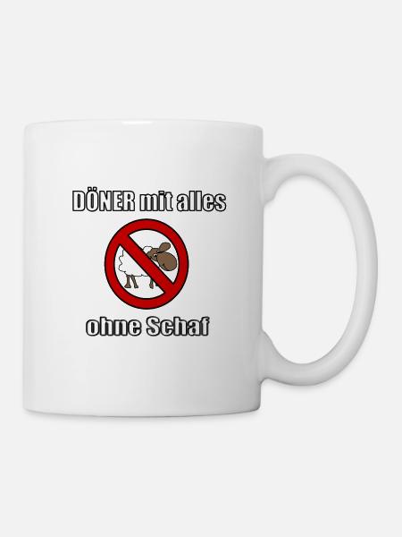 Döner mit alles ohne Schaf - Tasse - Weiß