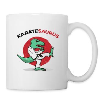 Karate Kung Fu Judo Kampfsport Dino T-rex Geschenk - Tasse - Weiß - Rechts