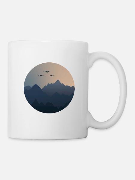 Coucher de soleil en montagne - Mug blanc - blanc