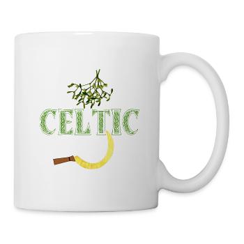 celtic schriftzug mit mistel und sichelen - Tasse - Weiß - Rechts