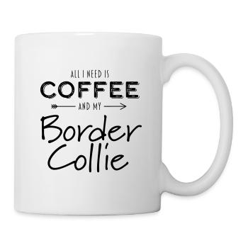 Border Collie und Kaffee - Tasse - Weiß - Rechts