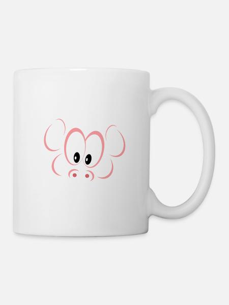 Cochon (couleur) - Mug blanc - blanc