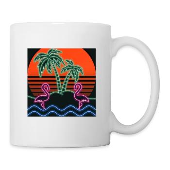 Neon Flamingo Island - Tasse - Weiß - Rechts