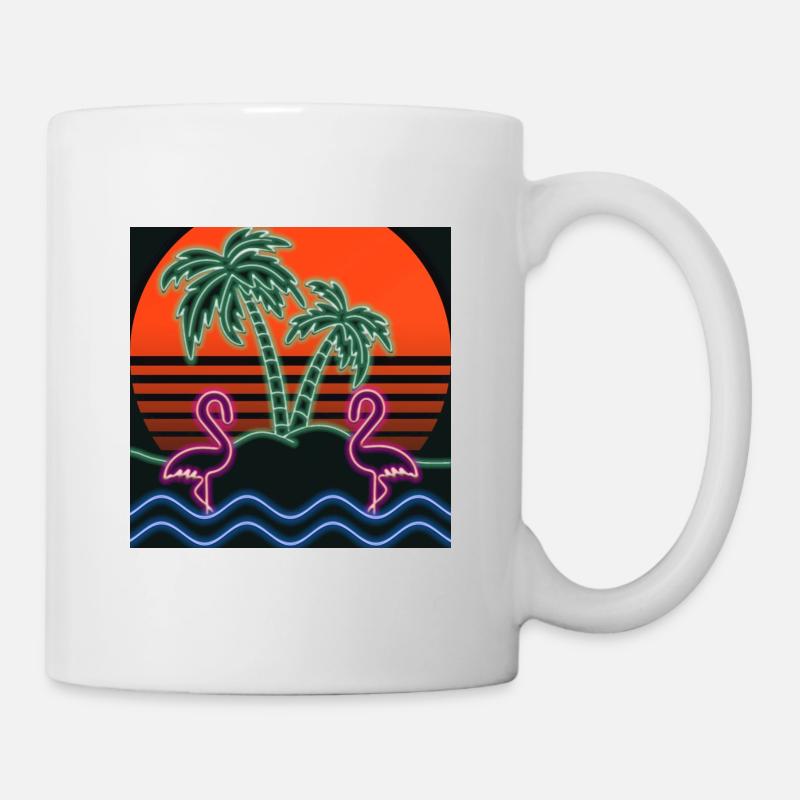 Neon Flamingo Island - Mug - white