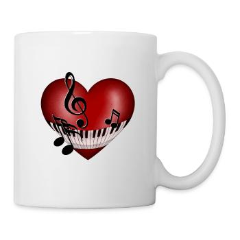 Herz Musik - Tasse - Weiß - Rechts