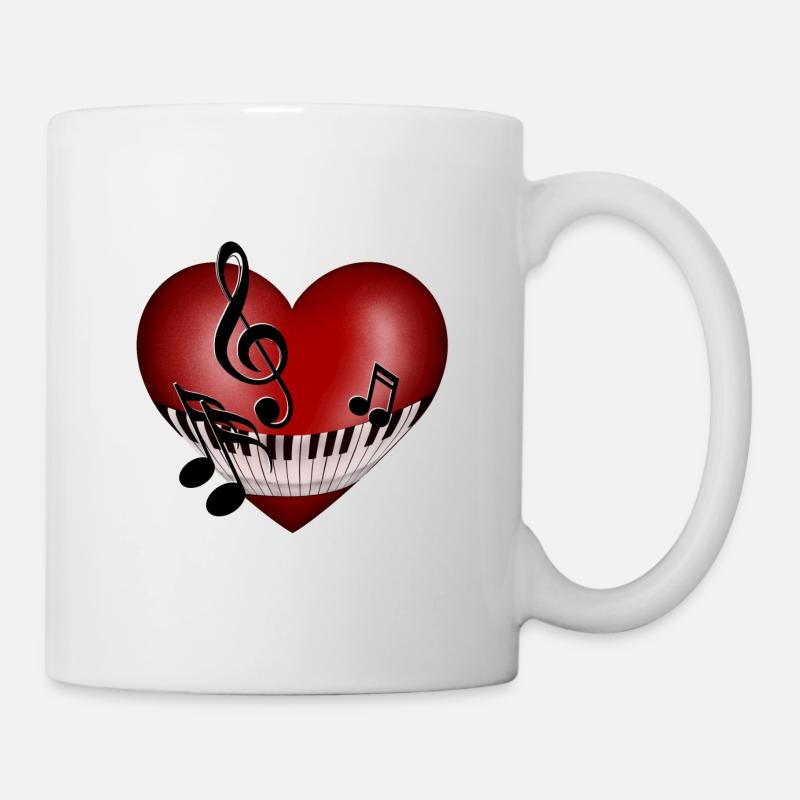 Herz Musik - Tasse - Weiß