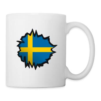 Swedish Flag in a Hole - Mug - white - Right