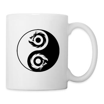 Dragon Yin Yang (2 Dragons) - Tasse - Weiß - Rechts