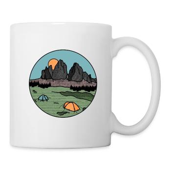 Climbing mountains camping tents nature gift - Mug - white - Right