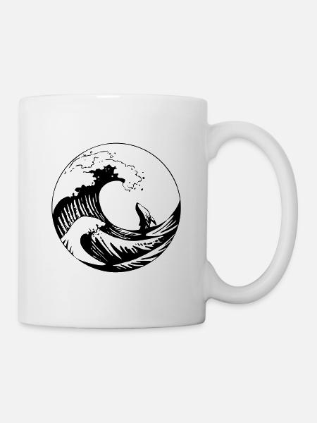 Vague de baleine de mer - Mug blanc - blanc