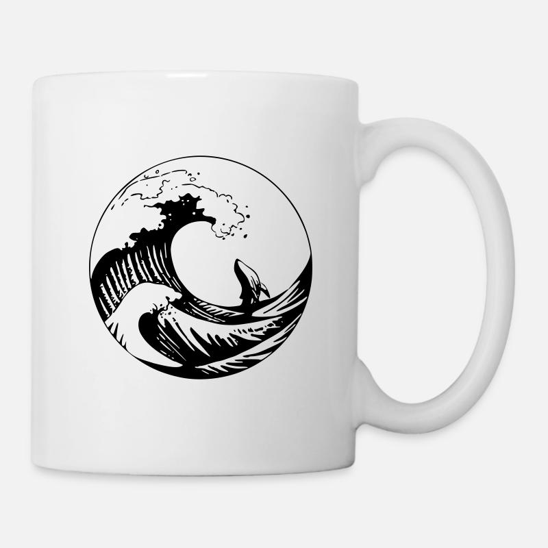 Vague de baleine de mer - Mug blanc - blanc