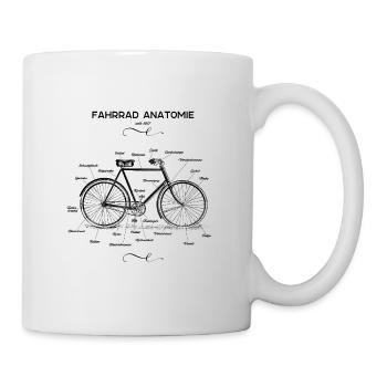 Lustige Fahrrad Anatomie Retro Rad Radfahrer - Tasse - Weiß - Rechts