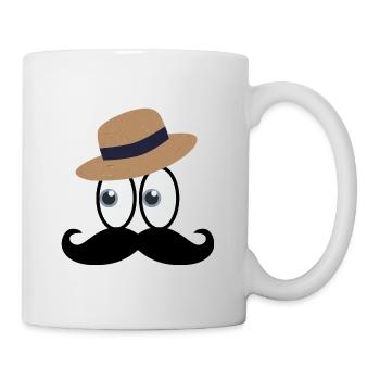 Strohut Gentleman - Tasse - Weiß - Rechts