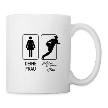 Meine Frau spielt Basketball! - Tasse - Weiß - Rechts