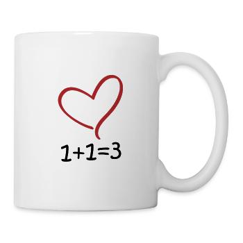 1 + 1 = 3 - Liebe, Baby und Familie - Tasse - Weiß - Rechts