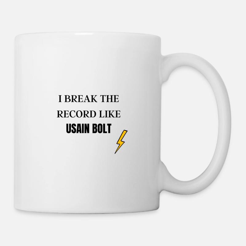 I BREAK THE RECORD LIKE USAIN BOLT - Mug blanc - blanc