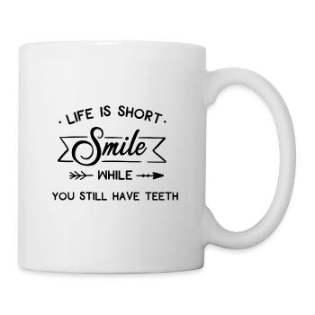 Life is short mouse you still have teeth - Mug - white - Right