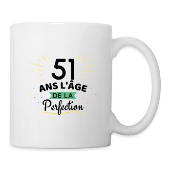 51 ans l'âge de la perfection - Mug blanc - blanc - Droite