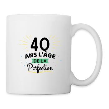 40 ans l'âge de la perfection - Mug blanc - blanc - Droite