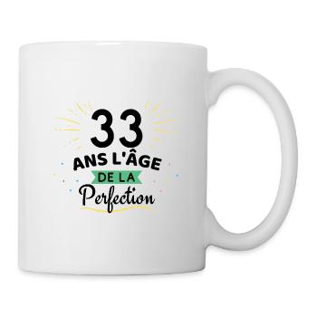 33 ans l'âge de la perfection - Mug blanc - blanc - Droite