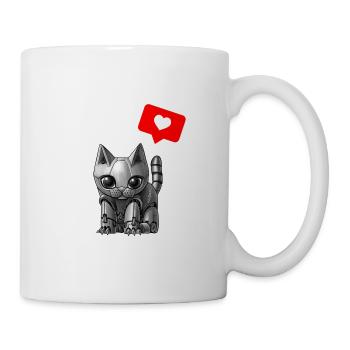 Chat robot mignon - Mug blanc - blanc - Droite
