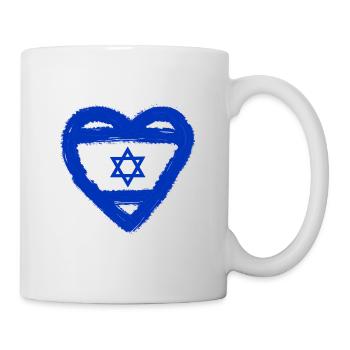 Herz Israel - Tasse - Weiß - Rechts