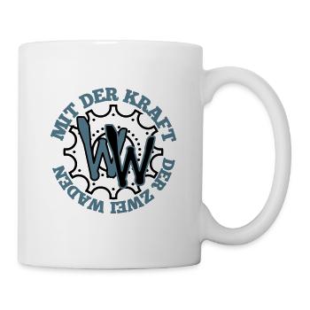 Mit der Kraft der zwei Waden Fahrrad - Tasse - Weiß - Rechts