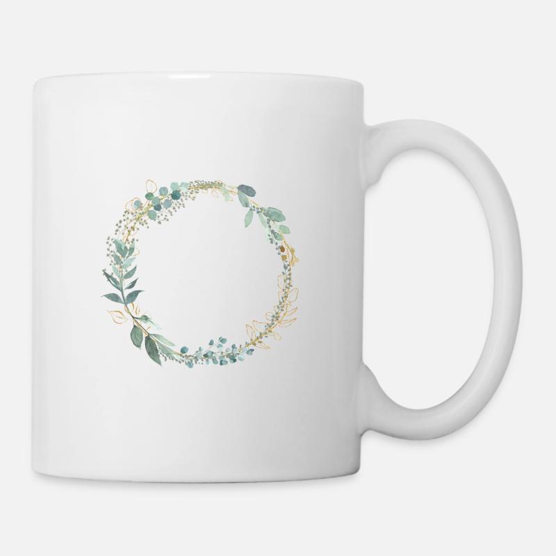 Modern Kranz personalisierbar - Tasse - Weiß