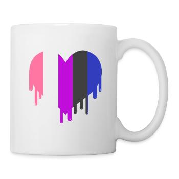 Tropfendes Genderfluid Pride Herz - Tasse - Weiß - Rechts